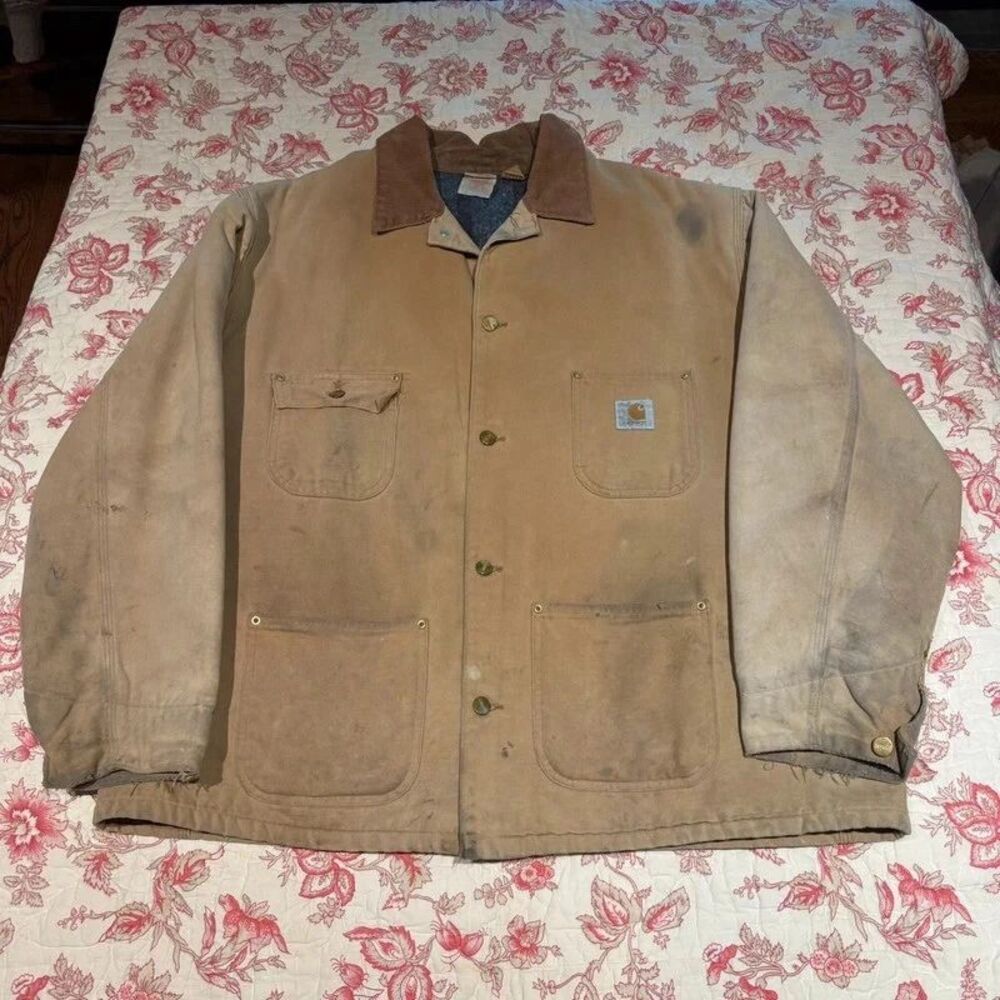 Vintage 80s Carhartt Work wear Distressed Made in USA jacket